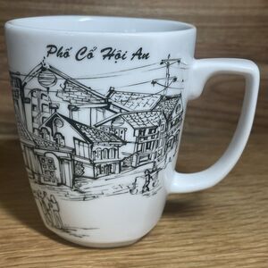 Mihn Long Phố Cổ Hội An Vietnam Cityscape Travel Square Porcelain Mug Asian